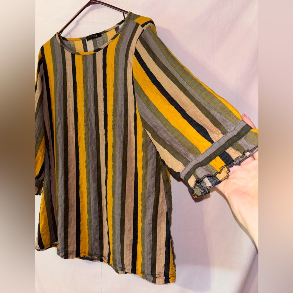 Striped Multicolor Tunic Top - Picture 6 of 8